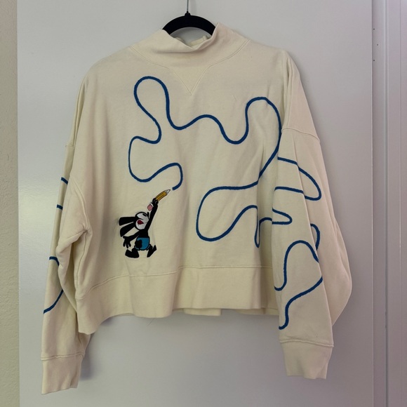 Oswald the Lucky Rabbit sketch turtleneck sweater Women’s size XL - Picture 1 of 5